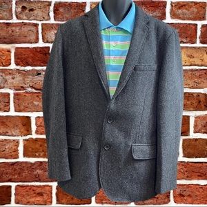 J. Crew Men’s Grey Herringbone Tweed 2 Button Blazer Size 44R